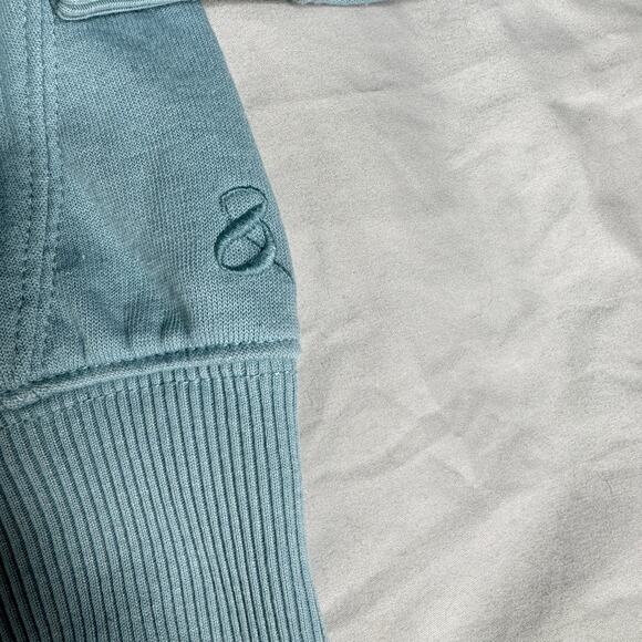 Lou & Grey Women’s sz Small Sweater 1/4 Zip Light Blue Cotton Blend Long Sleeve - Picture 4 of 10